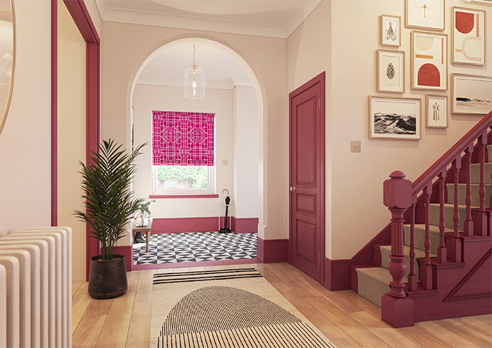 Bamboo Brights, Cerise - Twist&Fit Roman Blind - Image 6